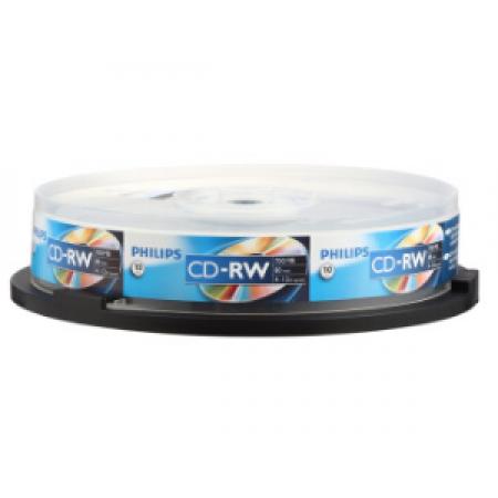 飛利浦（PHILIPS）PH CD-RW 可擦寫空白刻錄光盤光碟 可重復(fù)刻錄 10片裝刻錄盤700M