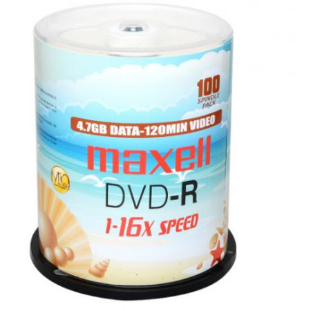 麥克賽爾（maxell）DVD-R光盤(pán) 刻錄光盤(pán) 光碟 空白光盤(pán) M2系列16速4.7G 珍珠白桶裝100片