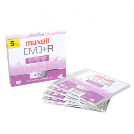 麥克賽爾（maxell）DVD+R光盤 刻錄光盤 光碟 空白光盤 16速4.7G臺產(chǎn) 1片盒裝，5盒/包