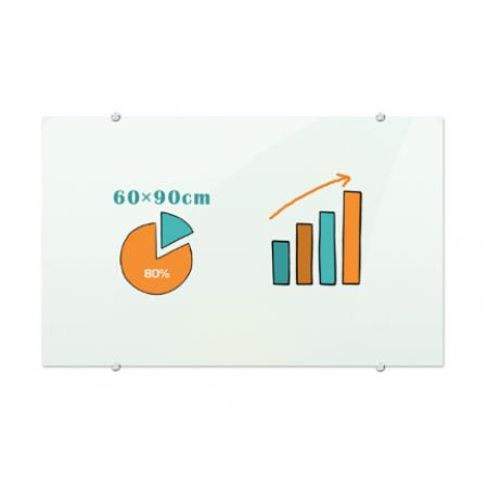 AUCS 60*90cm 玻璃白板 寫(xiě)字板 辦公 會(huì)議磁性鋼化玻璃黑板掛式