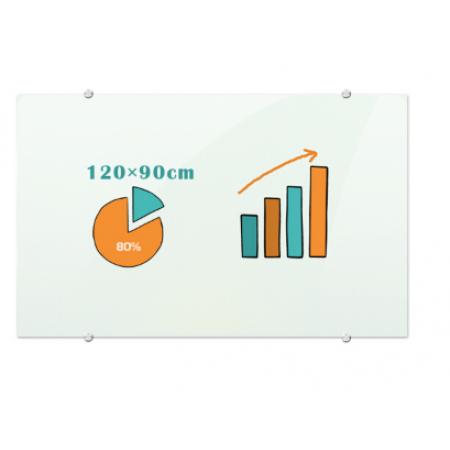 AUCS 120*90cm 玻璃白板 寫字板 辦公 會議磁性鋼化玻璃黑板掛式