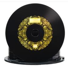 麥克賽爾（maxell）CD-R光盤(pán) 刻錄光盤(pán) 空白光盤(pán) 黑膠cd 48速700M 金紋黑尊桶裝50片