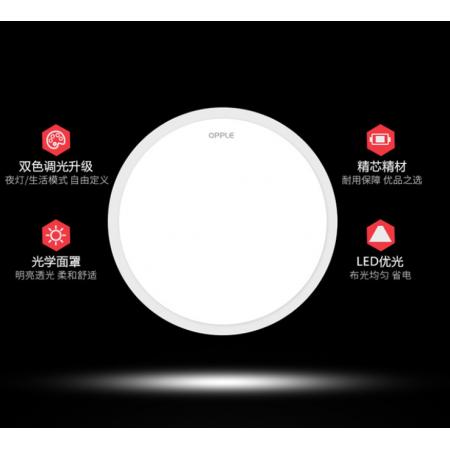 歐普照明（OPPLE）LED吸頂燈具 陽臺廚房衛(wèi)浴燈飾新鉑現(xiàn)代簡約 10瓦適2-6平 
