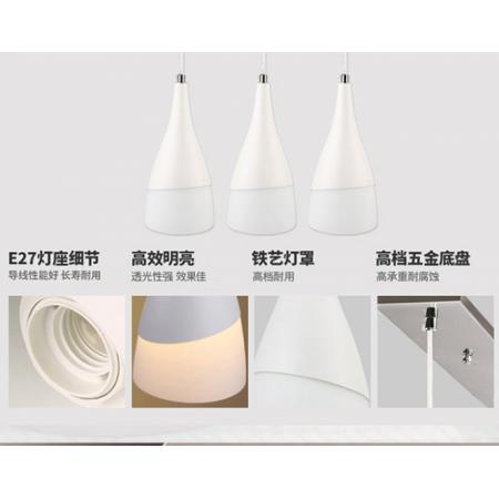 歐普照明（OPPLE）LED吊燈餐廳燈具三頭吸頂餐吊燈飾 現(xiàn)代簡約創(chuàng)意吧臺 美人吟 