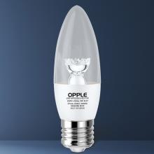 歐普照明（OPPLE）led燈泡 E27水晶燈泡吊燈燈泡壁燈球泡大螺口蠟燭泡螺旋 尖泡 時尚白5W黃光 