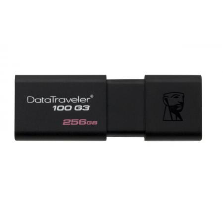 金士頓（Kingston）256GB USB3.0 U盤(pán) DT100G3 讀速130MB/s 黑色 滑蓋設(shè)計(jì) 時(shí)尚便利