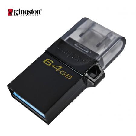  金士頓（Kingston）64GB OTG USB3.2 Gen1 U盤 DTDUO3G2 黑色 雙接口設計 快速傳輸