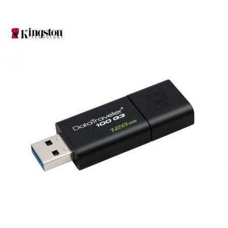 金士頓（Kingston）128GB USB3.0 U盤(pán) DT100G3 讀速130MB/s 黑色 滑蓋設(shè)計(jì) 時(shí)尚便利