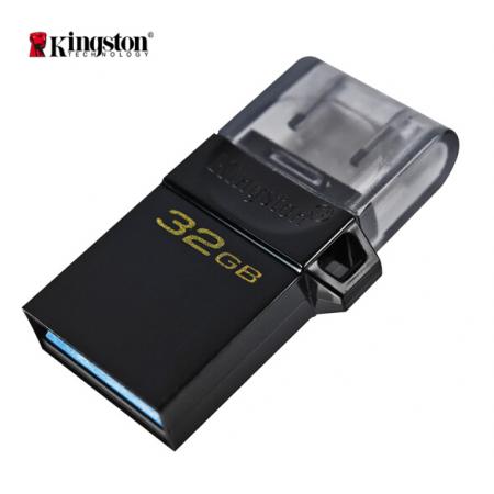 金士頓（Kingston）32GB OTG USB3.2 Gen1 U盤 DTDUO3G2 黑色 雙接口設(shè)計 快速傳輸