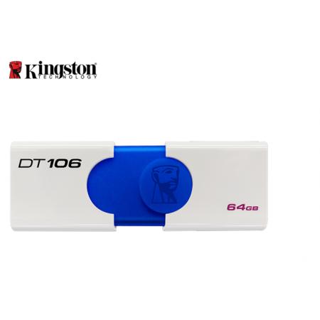 金士頓（Kingston）u盤 USB3.1 DT106系統(tǒng)投標(biāo)車載高速U盤優(yōu)盤 藍(lán)白款 青春版 64G