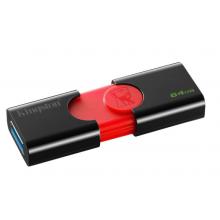 金士頓（Kingston）u盤 USB3.1 DT106系統(tǒng)投標(biāo)車載高速U盤優(yōu)盤 黑紅款 精英版 64G