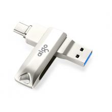 愛國者（aigo）128GB Type-C USB3.1 手機(jī)U盤 U351高速讀寫款 銀色 雙接口手機(jī)電腦用