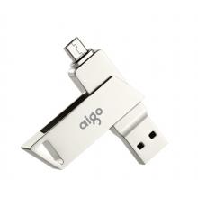 愛國者（aigo）32GB Micro USB USB3.0 手機U盤 U385銀色 雙接口手機電腦兩用