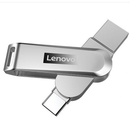 聯(lián)想（Lenovo）128GB Type-C USB3.1 手機U盤 X3C 香檳銀 全金屬 雙接口旋轉(zhuǎn) 高速讀寫手機電腦兩用優(yōu)盤