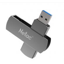 朗科（Netac）USB3.0 U盤(pán)U681 高速360旋轉(zhuǎn)金屬車(chē)載U盤(pán)加密閃存盤(pán) 鐵灰色 128GB