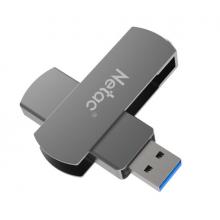 朗科（Netac）USB3.0 U盤U681 高速360旋轉(zhuǎn)金屬車載U盤加密閃存盤 鐵灰色 16GB
