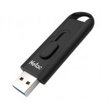 朗科（Netac） USB3.0 U盤U309 曜石推拉式高速閃存盤 加密U盤 黑色 128GB