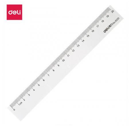 得力(deli)20cm辦公通用直尺 測(cè)量繪圖尺子  6220