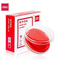 得力(deli)φ80mm透明圓形財(cái)務(wù)快干印臺(tái)印泥 辦公用品 紅色9863