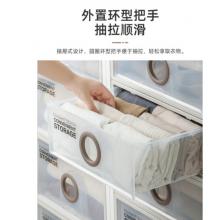 茶花 收納箱 大號(hào)收納盒  整理箱子 衣物棉被儲(chǔ)物箱 抽屜式單層收納柜B450L 30.5L兩只裝