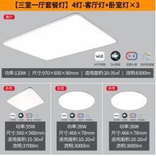 飛利浦（PILIPS）客廳燈L吸頂燈北歐現(xiàn)代簡(jiǎn)約客廳臥室書(shū)房燈飾 三室一廳 9290031823怡軒智能Wii 套餐