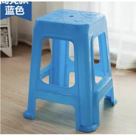 塑料凳子 塑料椅子 方凳  高凳  49CM 藍色1個裝