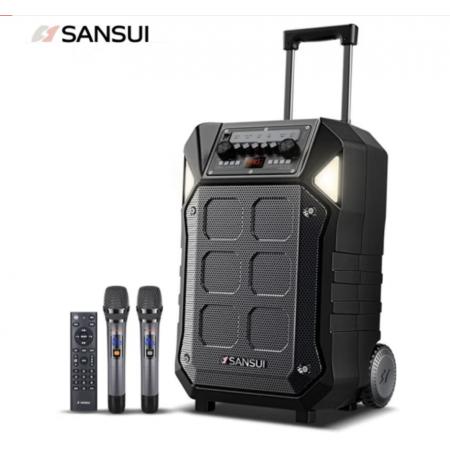 山水 SANSUI D15 15英寸戶外廣場(chǎng)舞拉桿音響藍(lán)牙室外演出大功率重低音演出級(jí)移動(dòng)k歌音箱帶無線麥克風(fēng)
