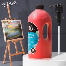 蒙瑪特(Mont Marte)丙烯顏料1l大紅 大瓶美術手繪彩繪墻繪畫畫丙烯顏料套裝 大容量繪畫防水顏料MSCH0104CN