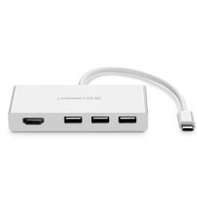 綠聯(lián) Type-C擴(kuò)展塢USB-C轉(zhuǎn)HDMI轉(zhuǎn)換器轉(zhuǎn)接頭數(shù)據(jù)線 4K投屏分線器拓展塢 通用蘋(píng)果MacBook手機(jī)4合一