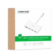 綠聯(lián) Type-C擴(kuò)展塢USB-C轉(zhuǎn)HDMI轉(zhuǎn)換器轉(zhuǎn)接頭數(shù)據(jù)線 4K投屏分線器拓展塢 通用蘋(píng)果MacBook手機(jī)4合一