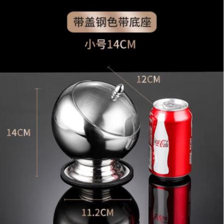丹詩致遠(yuǎn) 調(diào)料罐子斜口碗不銹鋼配料碗  小號（帶底座配蓋）