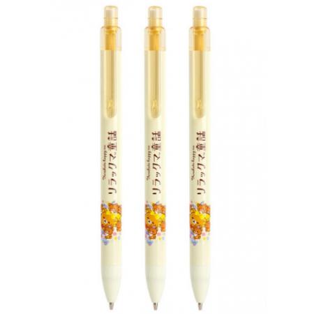 愛好（AIHAO） 輕松小熊聯(lián)名學生自動鉛筆 0.5mm 不斷芯按動鉛筆黃色6支+筆芯 橡皮 9458