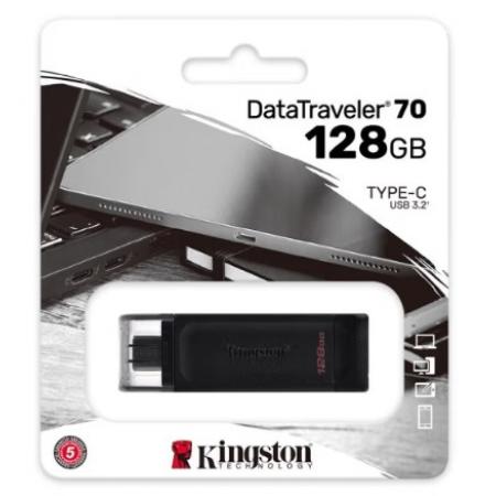  金士頓（Kingston）128GB USB3.2 Gen1 Type-C 大容量手機(jī)U盤 DT70 黑色