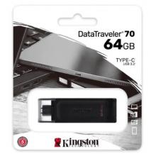 金士頓（Kingston）64GB USB3.2 Gen1 Type-C 大容量手機(jī)U盤 DT70 黑色