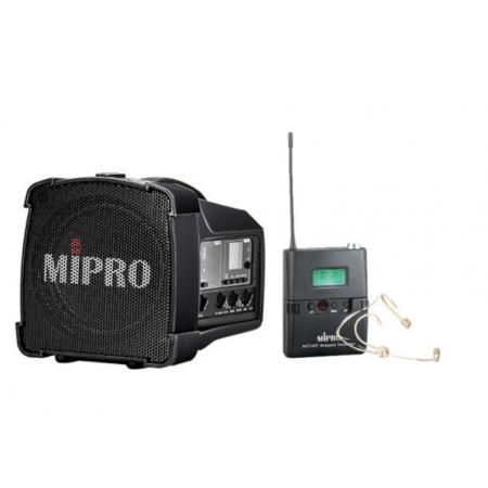 MIPRO咪寶MA-100SBII藍牙音響戶外移動便攜式小型音箱講解喊話擴音器帶話筒一體宣傳講話喇叭插卡可充電 配頭戴話筒（膚色）