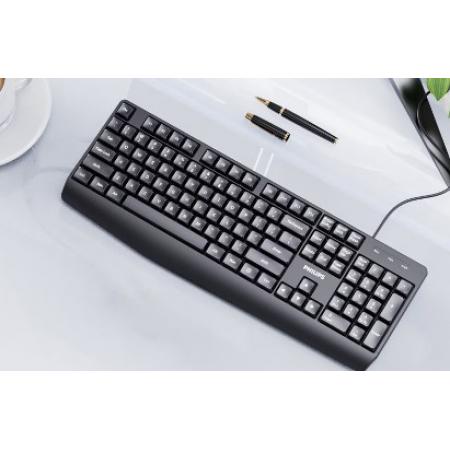 飛利浦(PHILIPS) SPK6237有線(xiàn)鍵盤(pán) 商務(wù)辦公鍵盤(pán) 筆記本電腦臺(tái)式機(jī)外接鍵盤(pán) USB鍵盤(pán) 全尺寸 黑色
