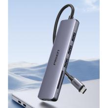 品勝 Type-C擴展塢 USB-C轉HDMI蘋果轉換器4K投屏拓展塢轉接頭SD/TF讀卡器 3.0分線器電腦手機平板通用六合一