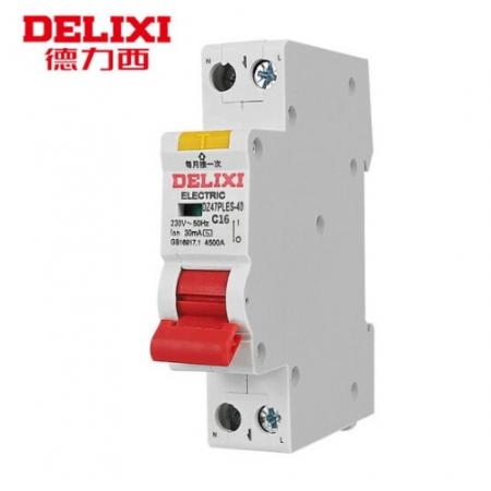 空氣開關(guān)	德力西	DZ47PLES-1P+N-C16-30mA 漏電保護(hù)器 單片單匹微型斷路器 
