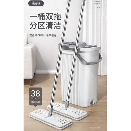 美麗雅拖把大號免手洗平板帶桶家用一拖凈墩拖布懶人拖地套裝2拖5布