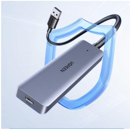 綠聯(lián) USB3.0分線器擴展塢 高速4口集線器HUB拓展塢 筆記本電腦一拖多轉(zhuǎn)換器轉(zhuǎn)接頭延長線 Type-C供電
