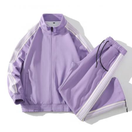 WHIM NASA運(yùn)動(dòng)套裝男女春秋季新款健身服跑步潮牌寬松休閑兩件開衫夾克外套 香芋紫 XL【130-150斤】