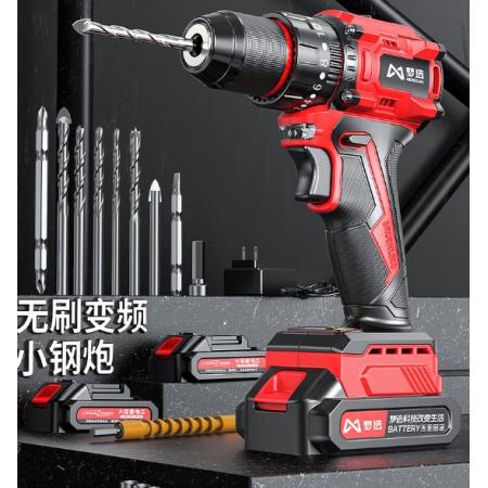 手電鉆	夢(mèng)選無(wú)刷鋰電金屬夾頭小鋼炮款  兩電一充