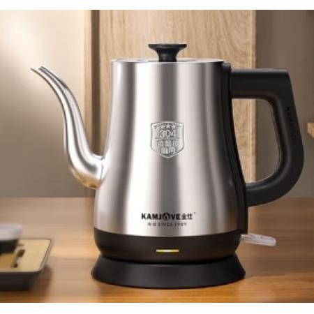 金灶（KAMJOVE）家用電熱水壺自動(dòng)斷電燒水壺泡茶壺304不銹鋼大容量開水壺拉弧長(zhǎng)嘴茶藝壺電水壺 1L T-93不銹鋼色
