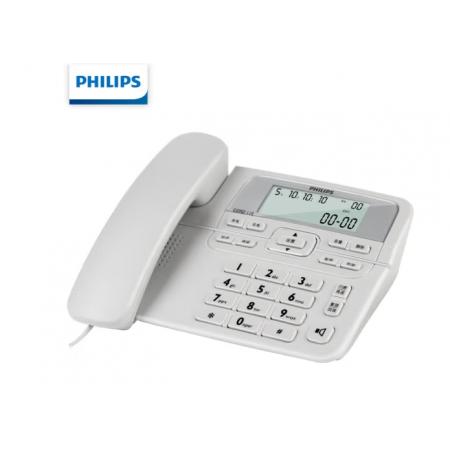飛利浦(PHILIPS）電話機座機 固定電話 辦公家用 來電顯示 雙接口 免電池 CORD118灰色