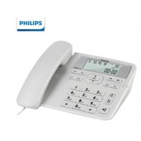 飛利浦(PHILIPS）  電話機(jī)座機(jī)   固定電話 辦公家用 來電顯示 雙接口 免電池 CORD118灰色