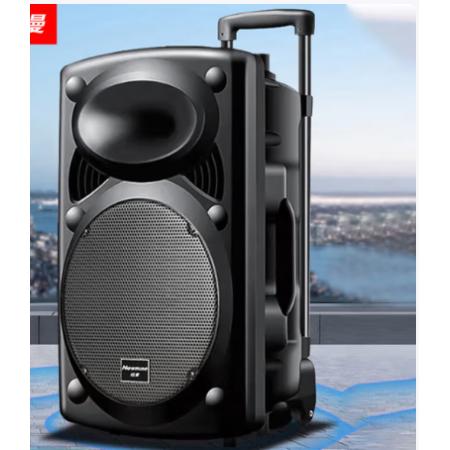 紐曼B12廣場(chǎng)舞音響12英寸戶外大音量藍(lán)牙拉桿音箱大功率便攜式移動(dòng)演出k歌低音炮地?cái)倲[攤喇叭雙麥版