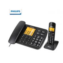 飛利浦（PHILIPS）無(wú)繩電話機(jī) 無(wú)線座機(jī) 子母機(jī) 辦公家用 一鍵撥號(hào) 內(nèi)部對(duì)講DCTG152一拖一 (黑色) 