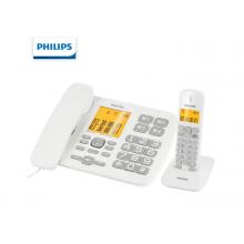 飛利浦（PHILIPS）無(wú)繩電話機(jī) 無(wú)線座機(jī) 子母機(jī) 辦公家用 一鍵撥號(hào) 內(nèi)部對(duì)講DCTG152一拖一 (白色) 