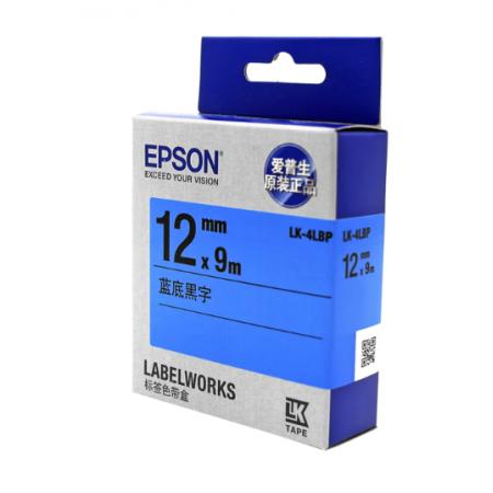 愛普生（EPSON）適配標(biāo)簽機(jī)原裝色帶LW-K400/600P/1000P/C410標(biāo)簽貼紙LK-4WBN 12mm透明底黑字9米LK-4TBW